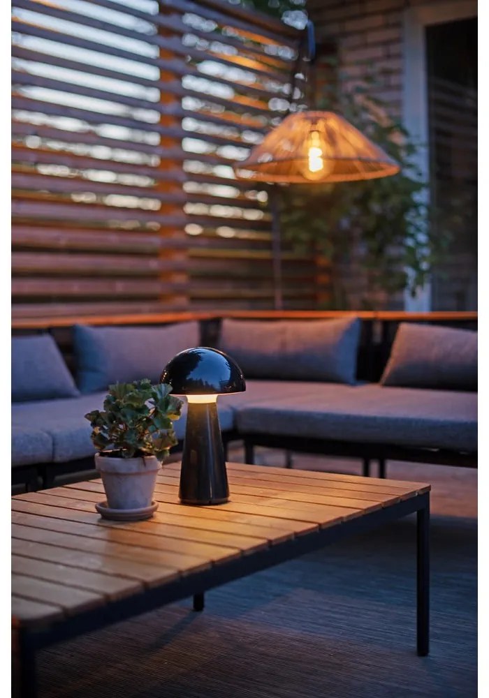 Черна настолна LED лампа с възможност за димиране (височина 28 cm) Mushroom - Star Trading