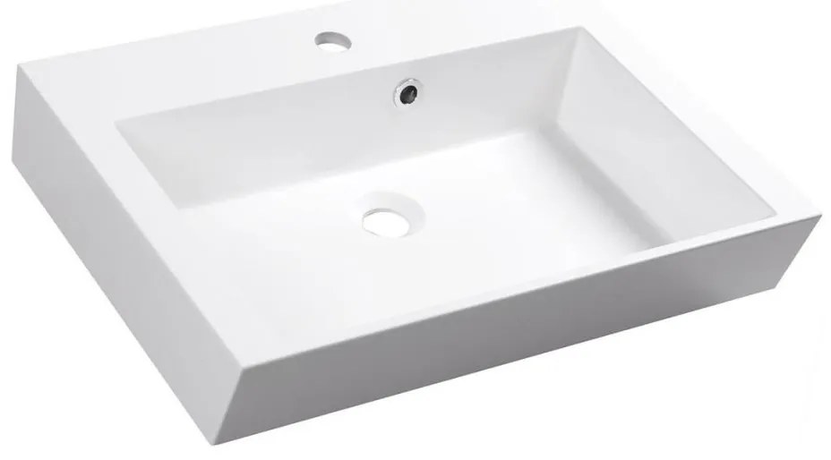 Sapho - Мивка за плот ORINOKO 60x45 cm мрамор/бяла