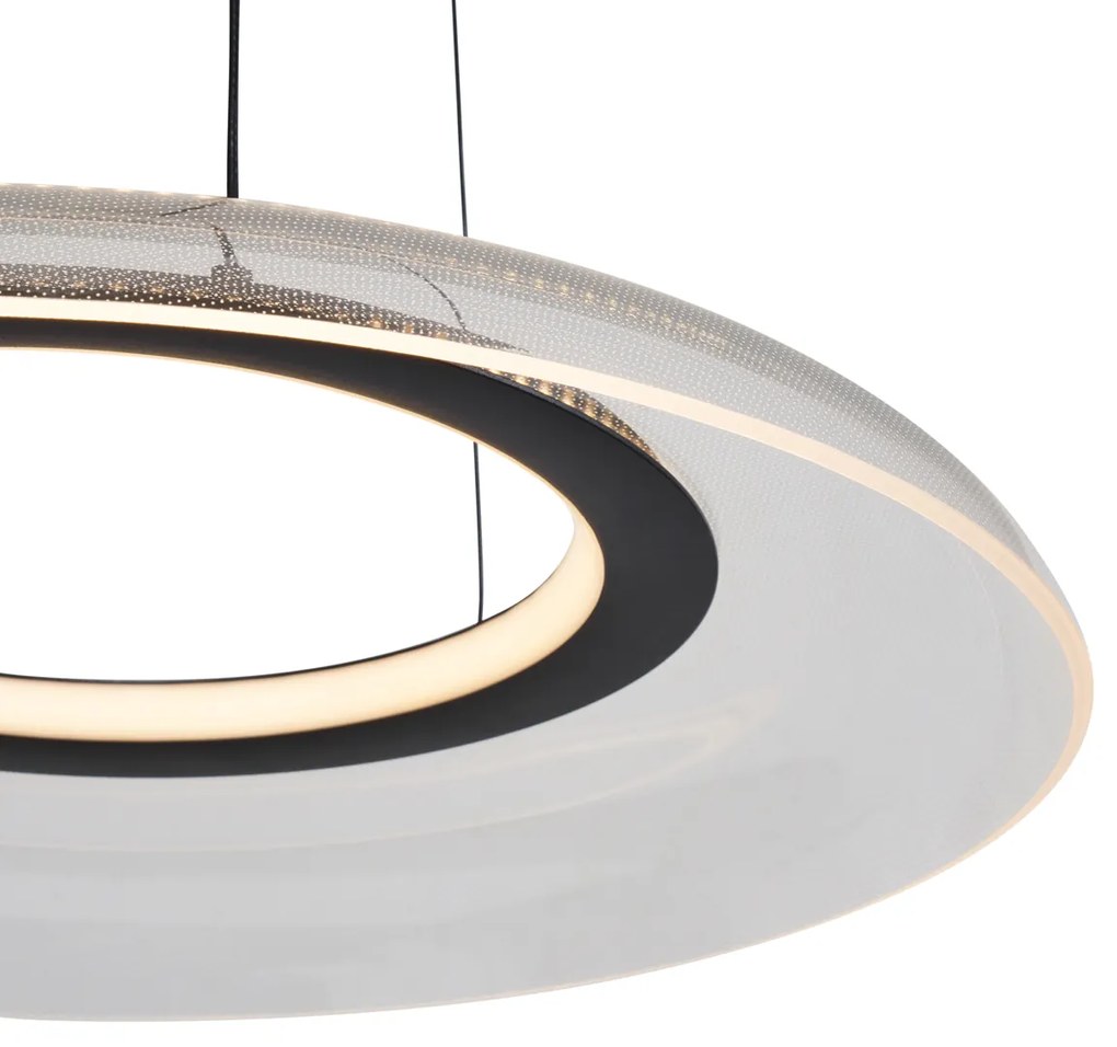 Дизайнерска висяща лампа черна и прозрачна с 3-степенно димиране - Scacrylic