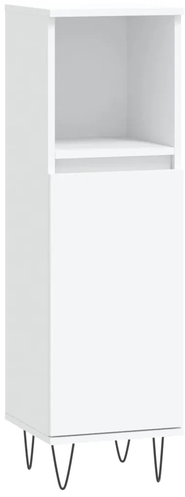 831556 vidaXL Шкаф за баня, бял, 30x30x100 см, инженерно дърво