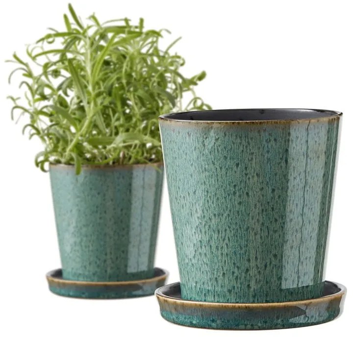 Глинено покритие за кашпа ø 10 cm Gastro Green/Black – Bitz