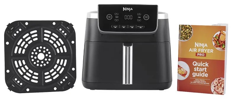 Фритюрник с горещ въздух Ninja AF140EU PRO, 1750W, 4.7 л, 40-240C, 4 програми, Таймер, AirCrisp, Незалепващо покритие, Черен
