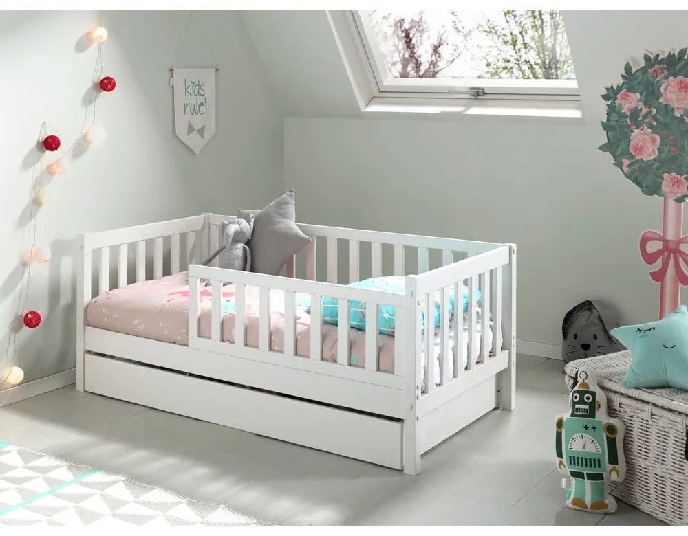 Бяло чекмедже за под легло Junior, 70 x 140 cm Peuter - Vipack