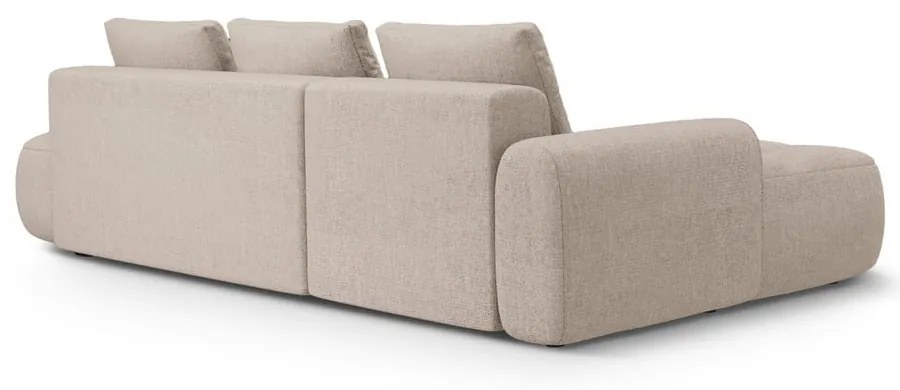 Светлокафяв сгъваем/с място за съхранение ъглов диван (ляв ъгъл) Linz – Cosmopolitan Design