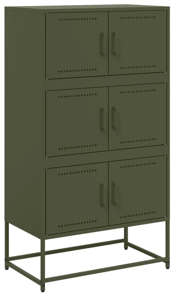 846492 vidaXL Бюфет, маслиненозелен, 68,5x38,5x123,5 см, стомана
