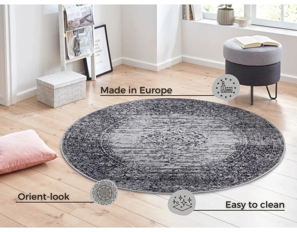 Сив кръгъл килим ø 160 cm Méridional - Hanse Home