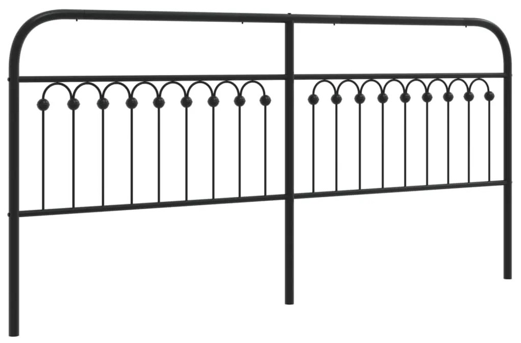 376638 vidaXL Метална резервна табла за легло, черна, 200 см