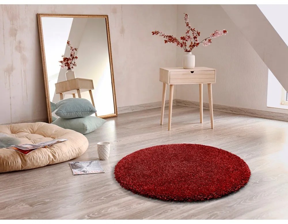Червен килим Aqua Liso, ø 80 cm - Universal