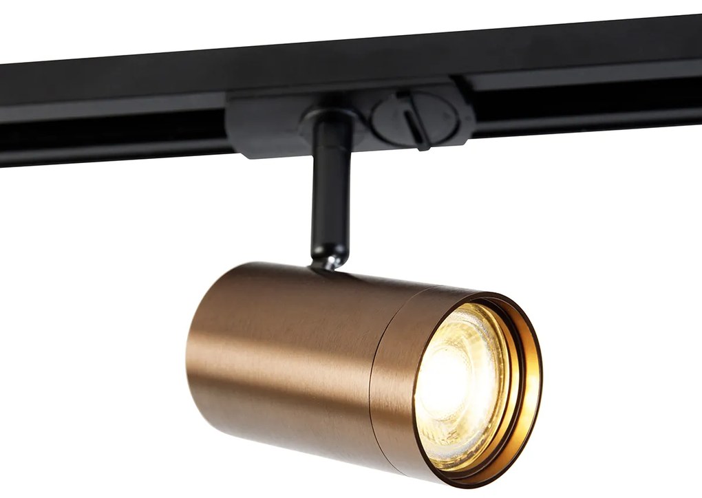 Модерен 1-фазен релсов прожектор тъмно бронз - Jeana