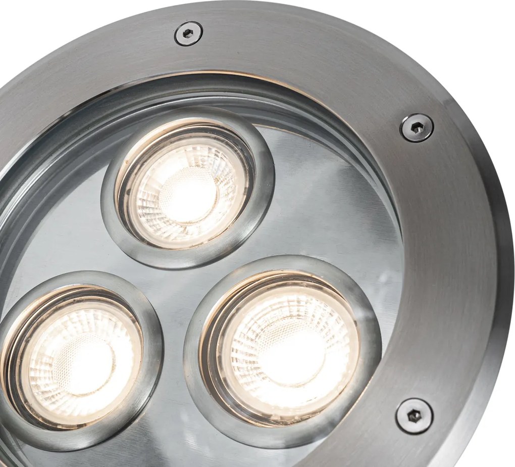 Комплект от 3 модерни наземни прожектора стомана 3 светлини IP65 - Tribus