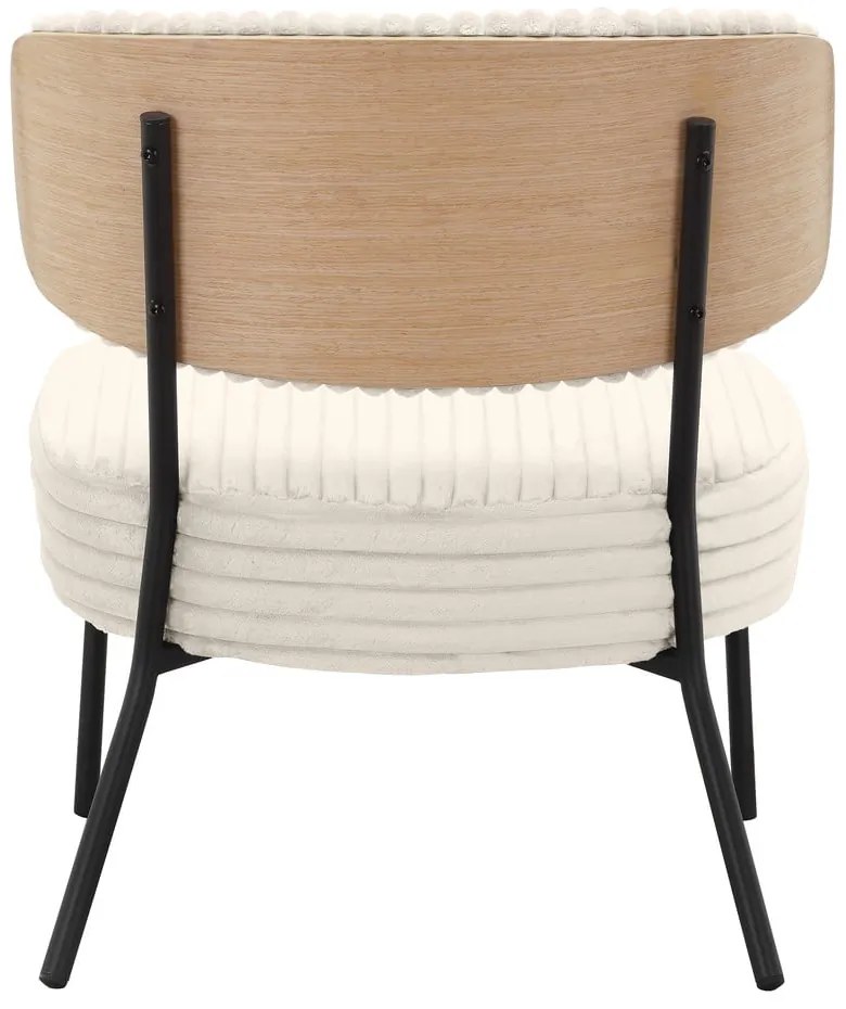 Кремав фотьойл с табуретка от рипсено кадифе Jerry – Støraa
