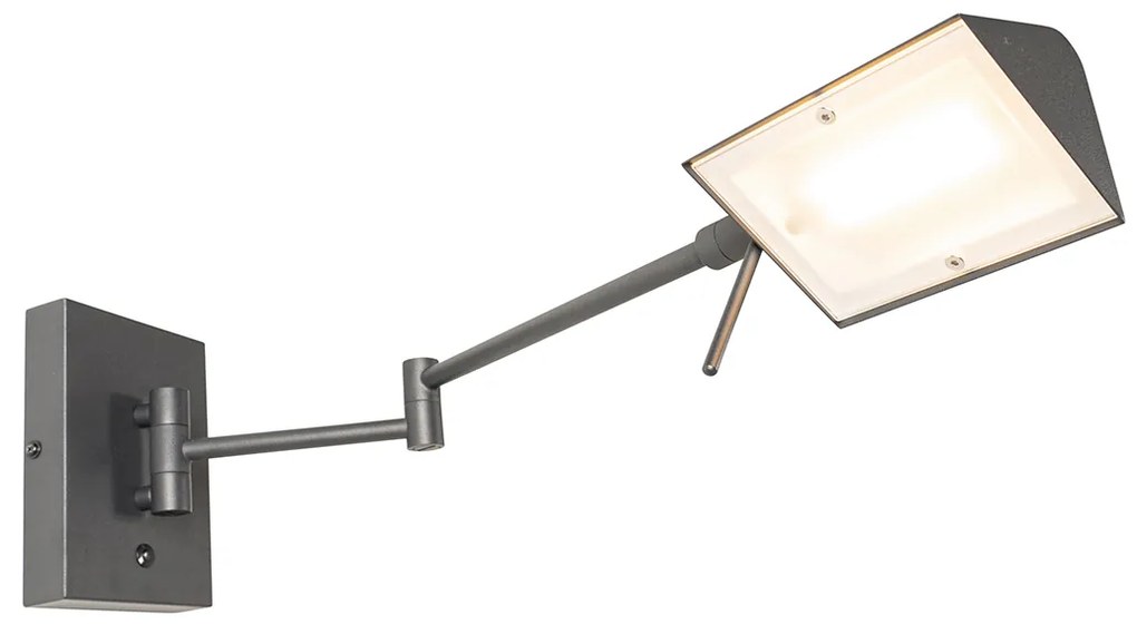 Дизайнерски стенен аплик черен с LED димер - Notia