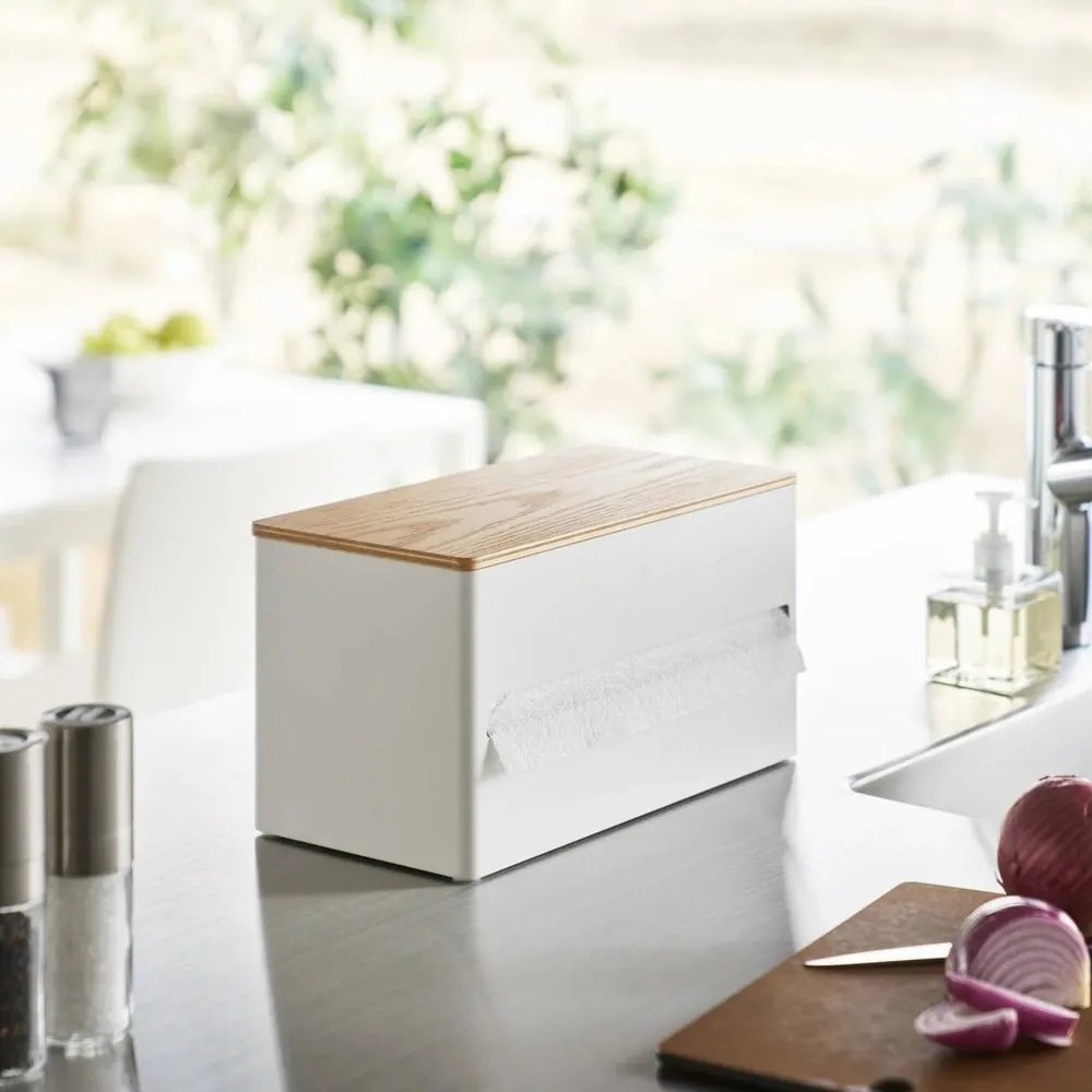 Бяла метална стойка за кухненска хартия Rin – YAMAZAKI