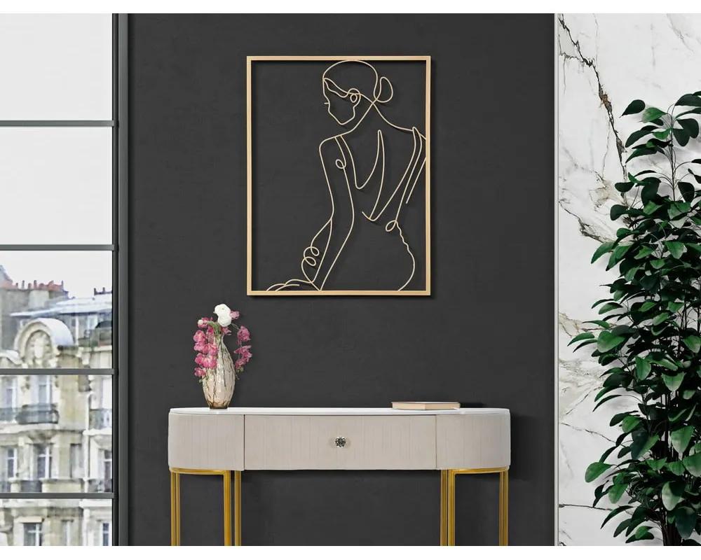Метална декорация за стена 60x80 cm Gold Woman - Mauro Ferretti