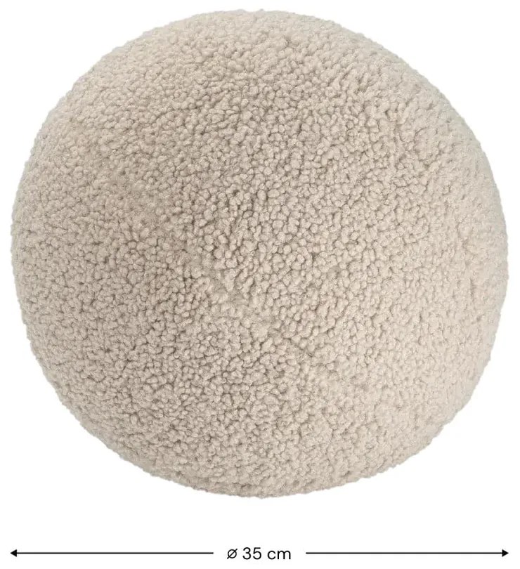 Светлокафява детска възглавница за диван от букле Ball – Wigiwama