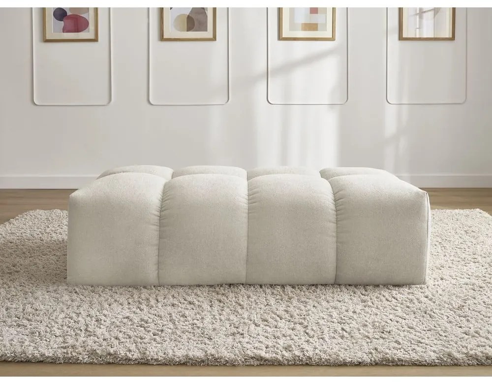 Бежова табуретка от прежда с примки от букле Everest – Bobochic Paris