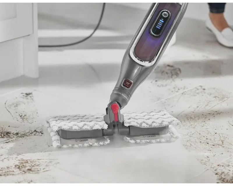 Парочистачка Shark S6003EU, 1200W, 0.35 л, 3 настройки, Технология Klick'n Flip, Steam Blaster, Dirt Grip подложки, Сив/Виолетов