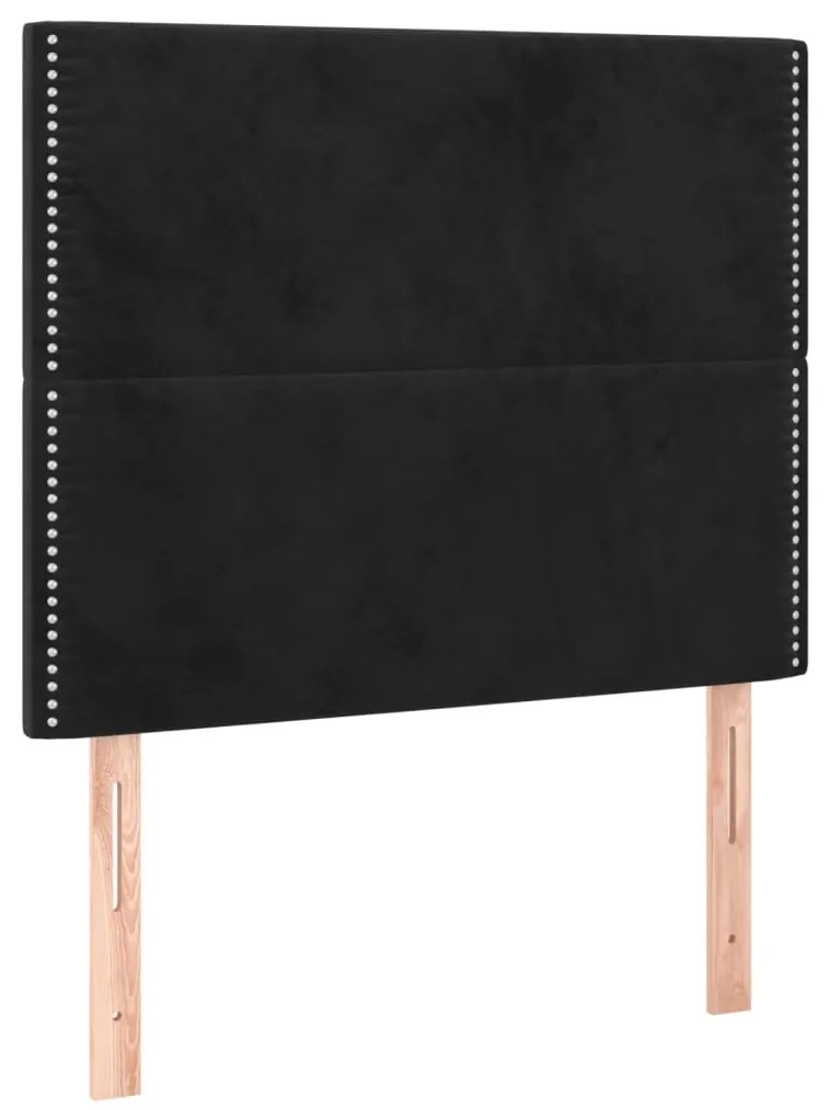 3116224 vidaXL Табла за легло, черна, 80x5x118/128 см, кадифе