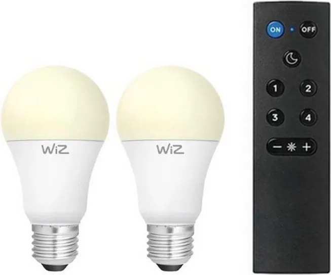 КОМПЛЕКТ 2x димируема LED крушка A60 E27/9W/230V 2700K Wi‑Fi + дистанционно - WiZ