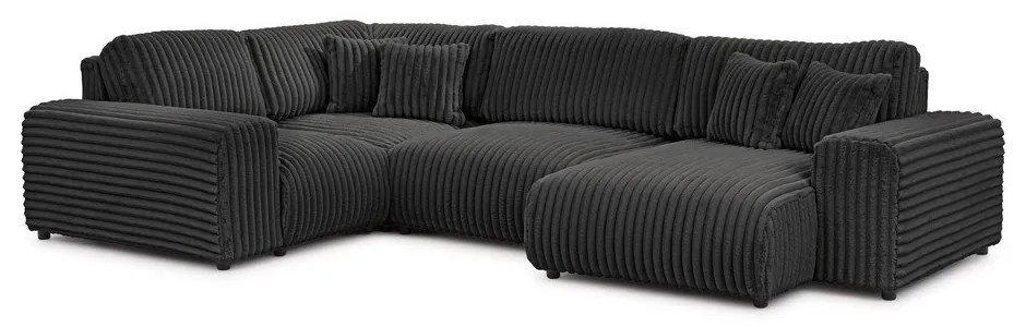 Тъмносив ъглов диван от рипсено кадифе (ляв ъгъл/U форма) Justin – Ropez