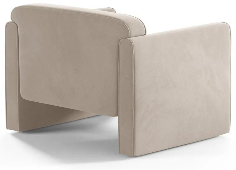 Бежово кадифено кресло Abby – Micadoni
