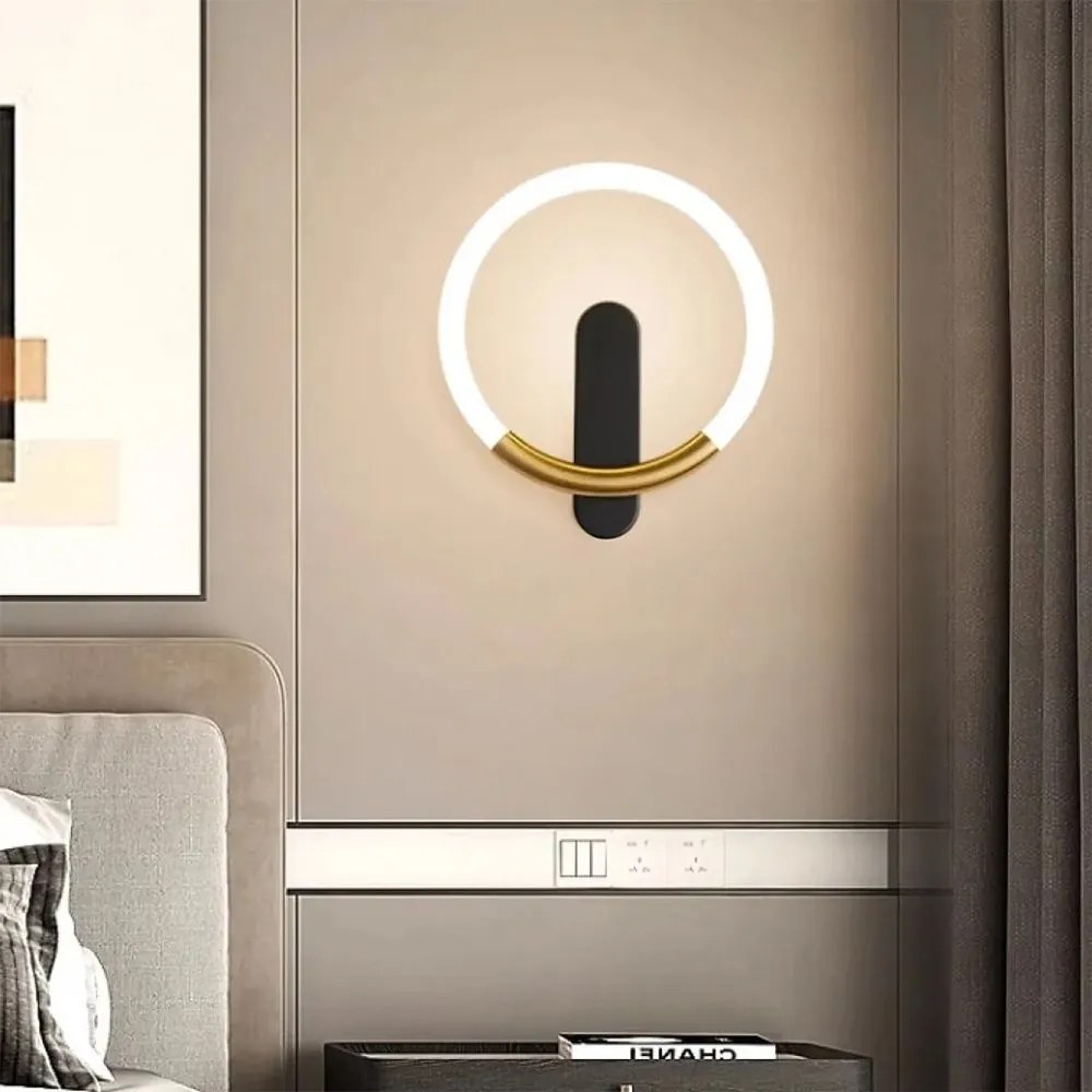 СТЕННА ЛАМПА LED LHJ068-W C BRUSH GOLD/BLACK