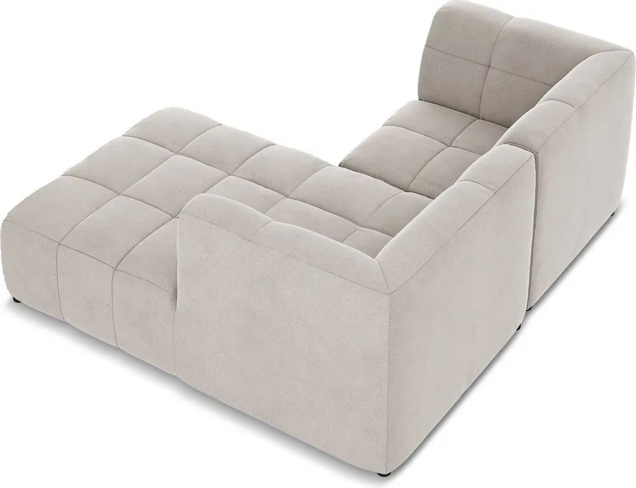 Бежов кадифен ъглов диван (десен ъгъл) Aloha – Makamii