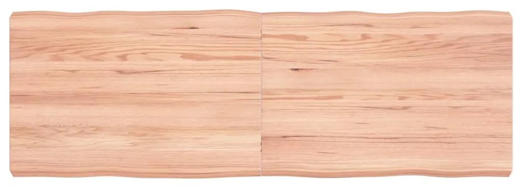 363957 vidaXL Плот за маса светлокафяв 120x40x(2-6) см обработен масивен дъб