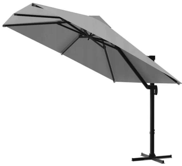 Стилен сив чадър MINI ROMA 2,5 × 2,5 м