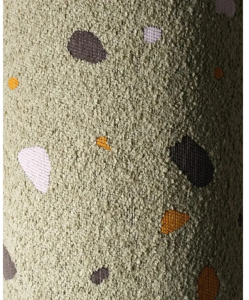 Зелен детски пуф от букле и шенил Terrazzo Square – Wigiwama