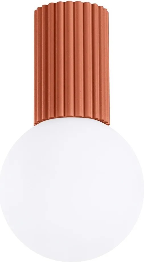 Оранжево осветително тяло за таван със стъклен абажур ø 12 cm Orbital – Sollux