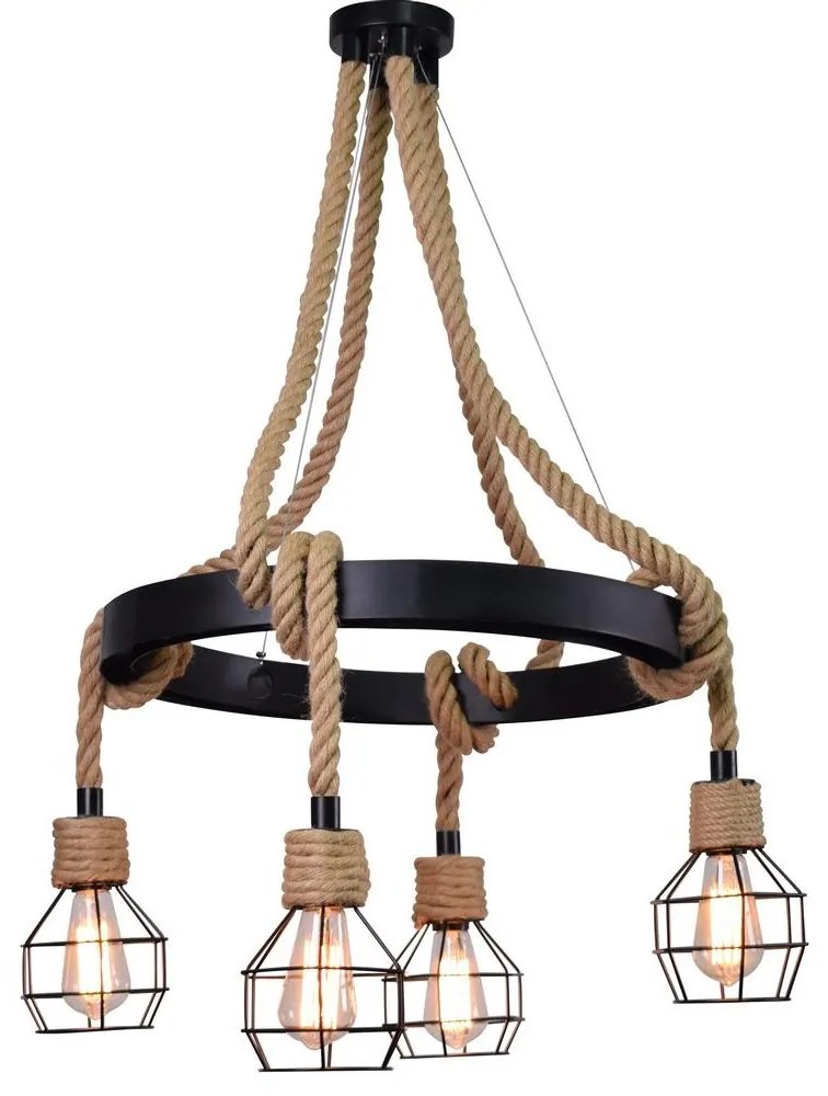 Полилей висящ на кабел ROPE ALEGRA 4xE27/10W/230V