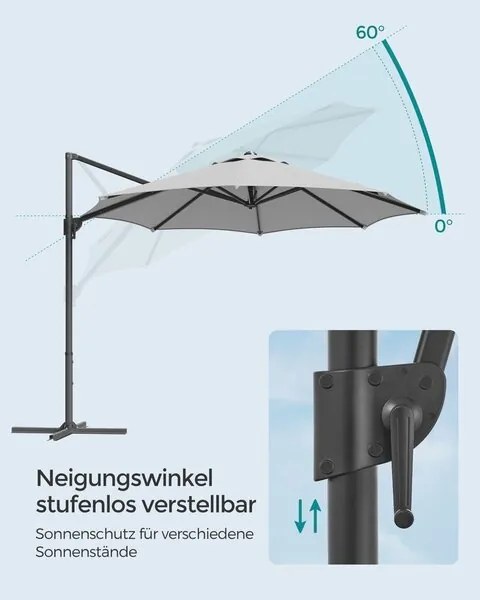 SONGMICS конзолен чадър UPF 50+ -  Сив