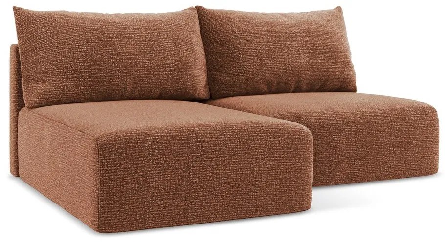 Разтегателен ъглов диван с място за съхранение в тухлен цвят (ляв ъгъл) Kalena – Makamii