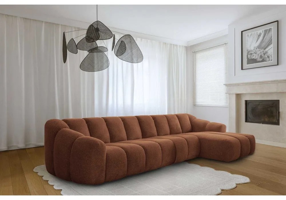 Теракотен ъглов диван (десен ъгъл) Shell – Miuform