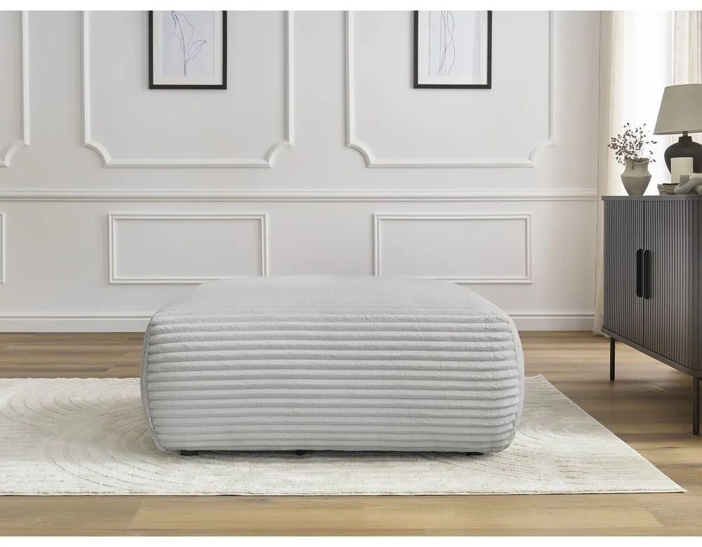 Светлосива табуретка от рипсено кадифе Lucien – Bobochic Paris