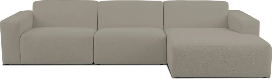 Светлокафяв ъглов диван от букле (десен ъгъл) Roxy – Scandic