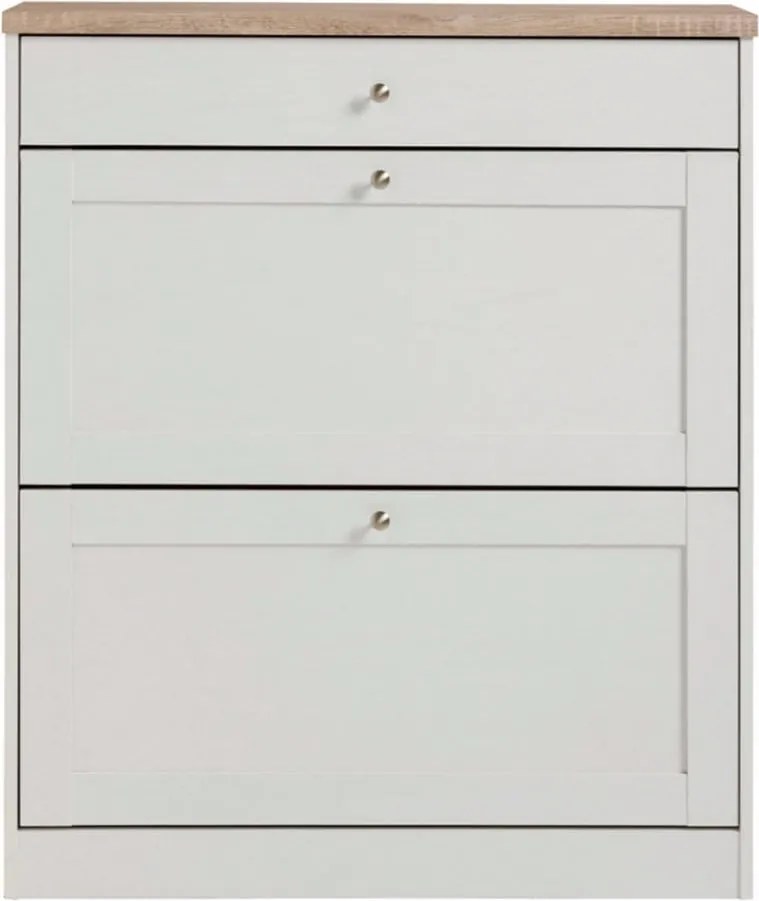 Бяла етажерка за обувки с чекмедже, 2 отделения Hector - Støraa