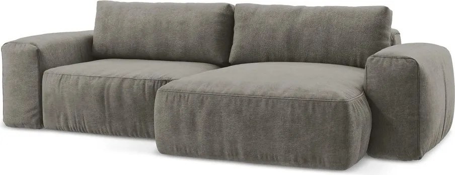 Сив шенилов сгъваем ъглов диван (десен ъгъл) Kuki – Makamii