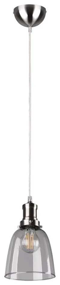 Висящо осветително тяло в сребрист цвят със стъклен абажур ø 14 cm Vita – Trio