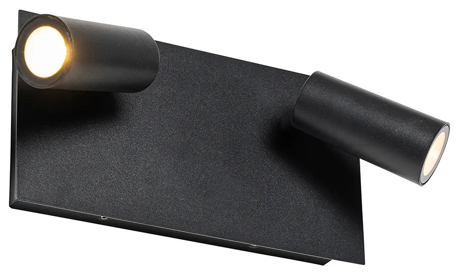 Модерен външен стенен аплик черен с LED 2-светлина IP54 - Simon
