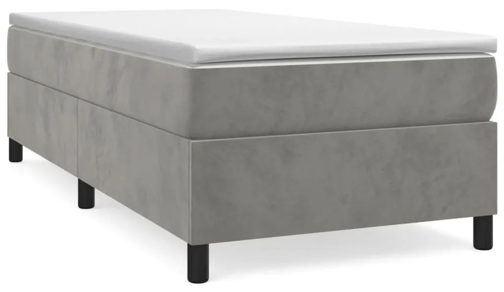 3121084 vidaXL Рамка за легло с пружини, светлосива, 80x200 см, кадифе