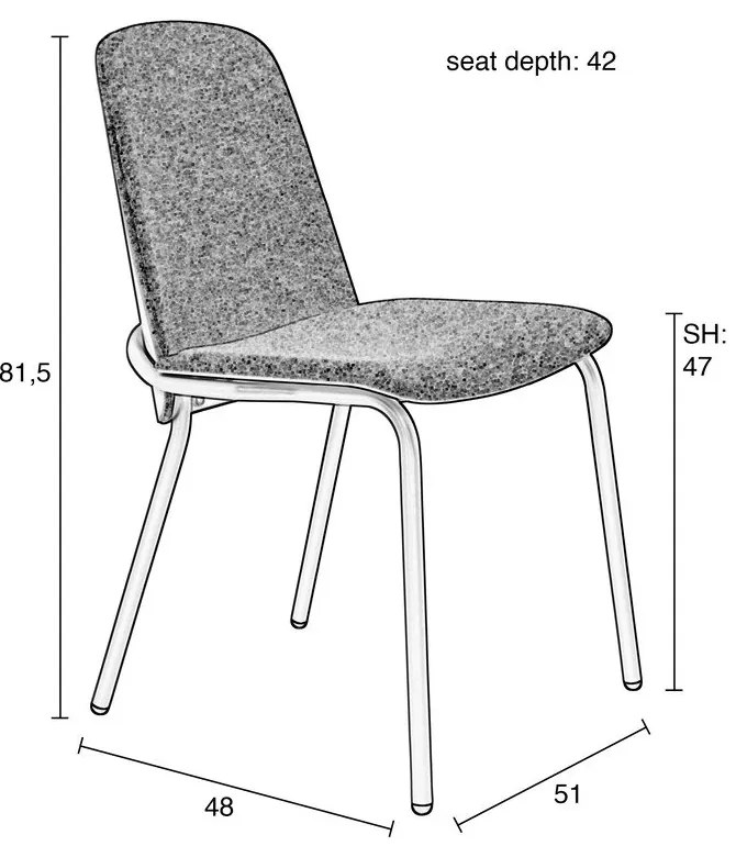 Тъмносиви трапезни столове в комплект от 2 броя Clip - Zuiver