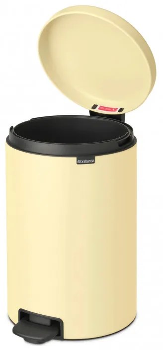 Кош за боклук с педал Brabantia NewIcon 649044, 20 л, Плавно затваряне, Противоплъзгаща основа, Жълт