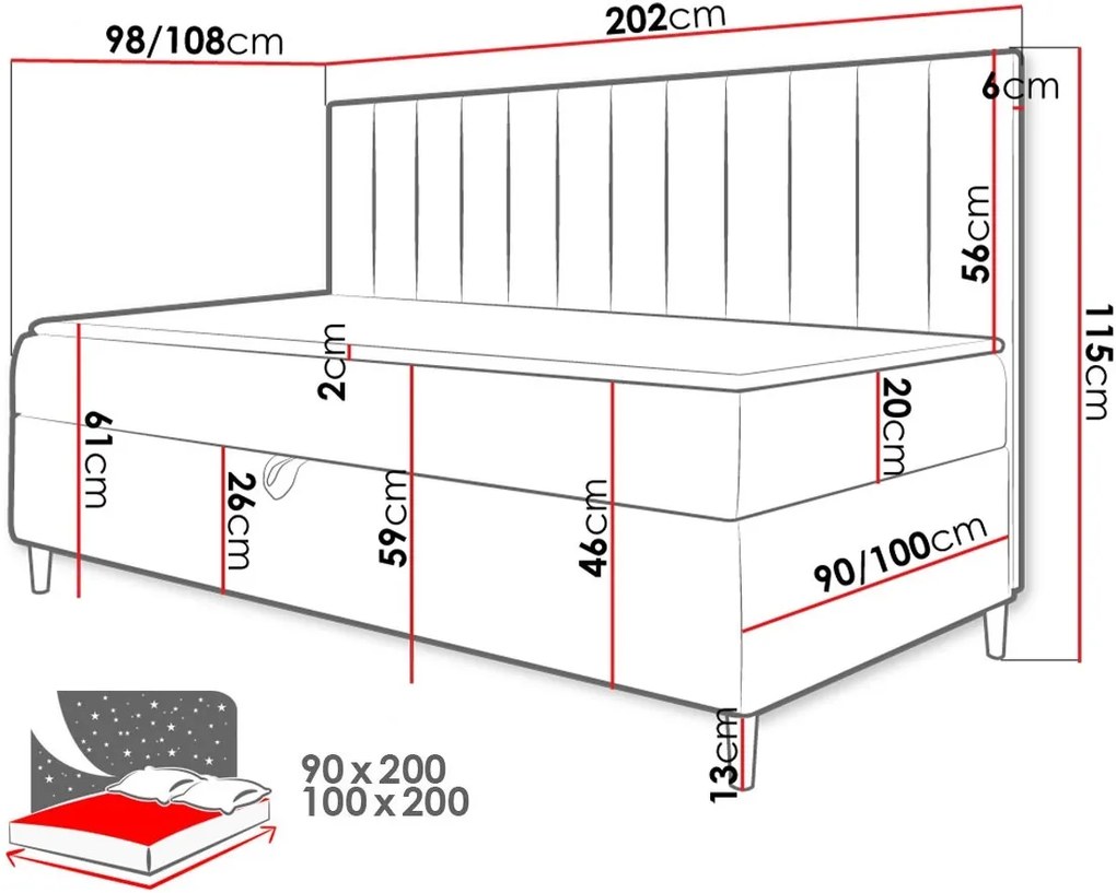 Диван - легло Junior Maja II-Gkri-100 x 200