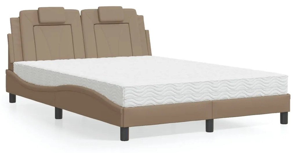 3208793 vidaXL Легло Viana без матрак, капучино, 140x190 см изкуствена кожа