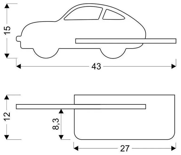 Синьо детско осветително тяло Car - Candellux Lighting