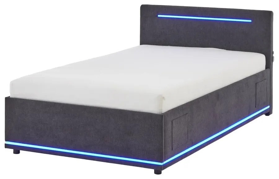 Тъмносиво тапицирано детско легло 120x200 cm без ламелно дъно Circle – Meise Möbel