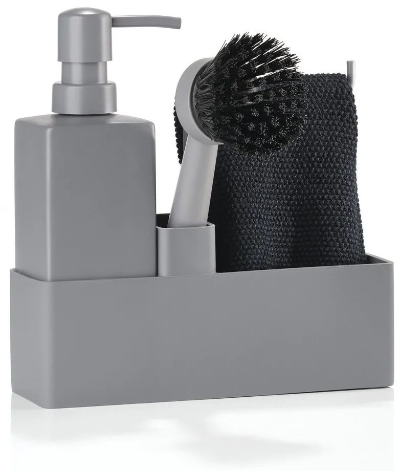 Сива пластмасова/силиконова стойка за перилни препарати Singles – Zone