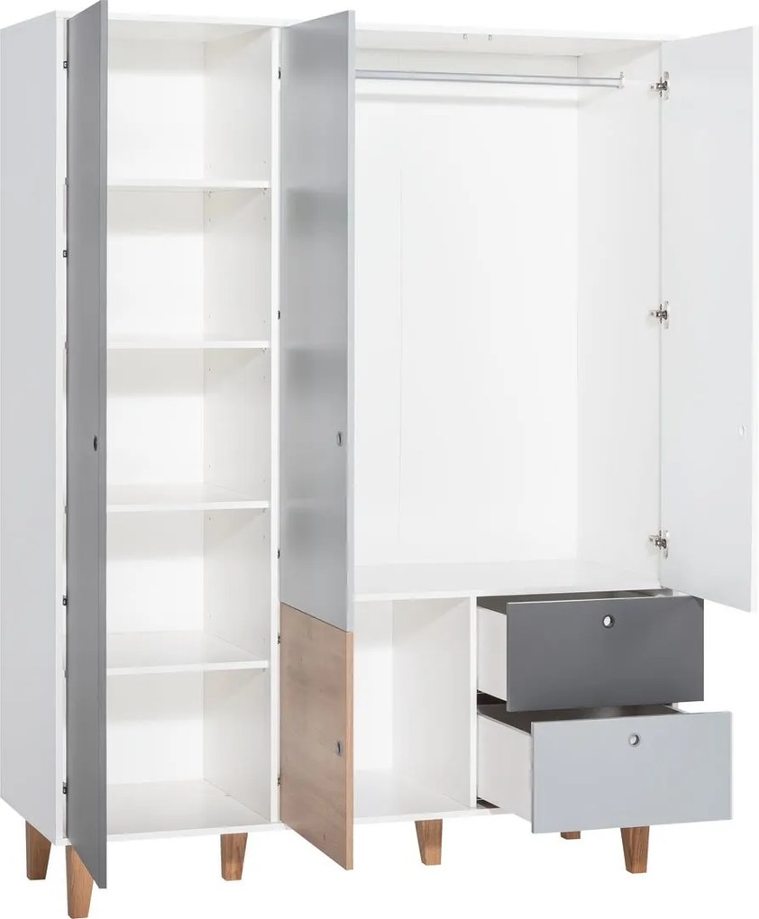 Гардероб Concept Трикрилен-розов